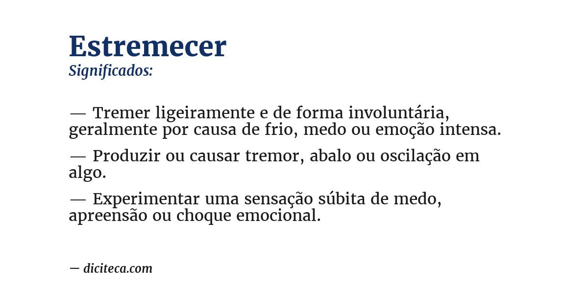 Significado de estremecer