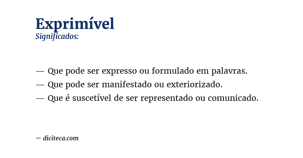 Significado de exprimível
