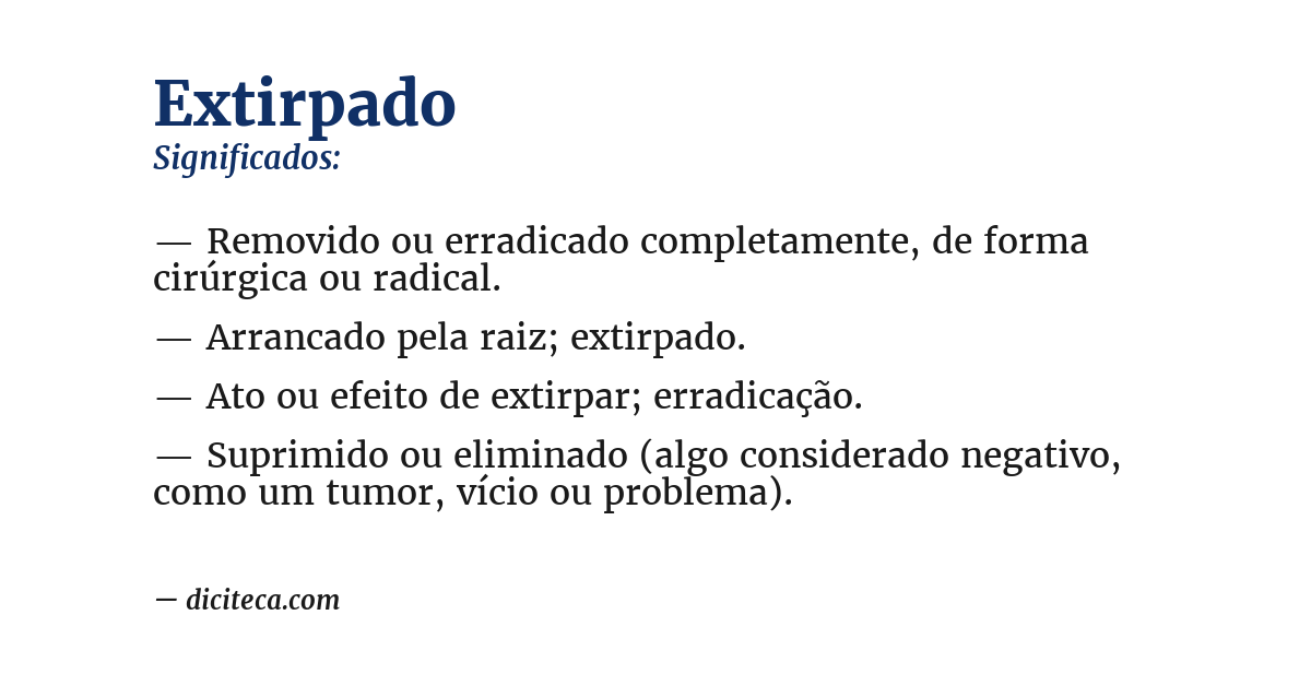 Significado de extirpado