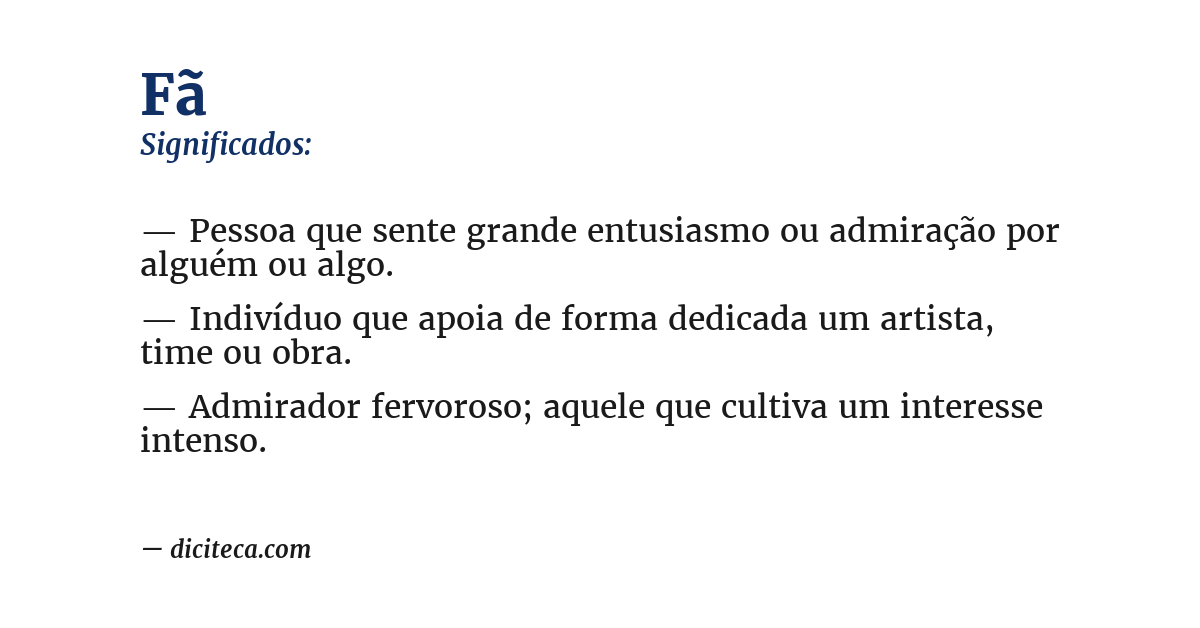 Significado de fã