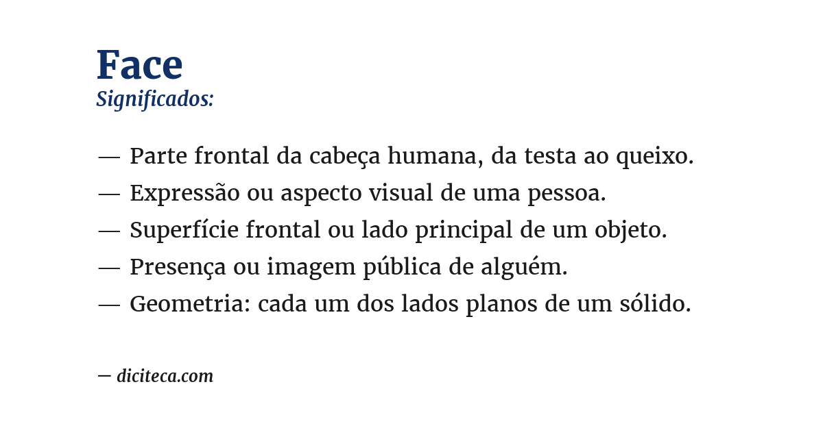 Significado de face