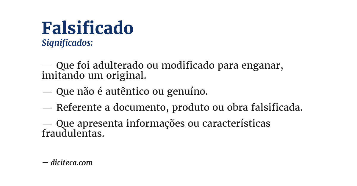 Significado de falsificado