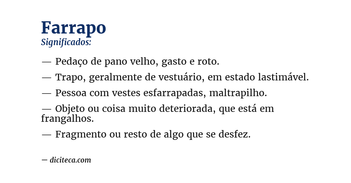 Significado de farrapo