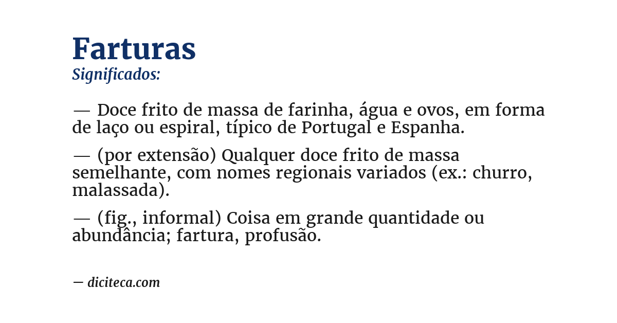 Significado de farturas