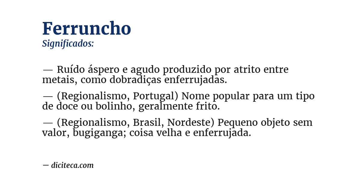 Significado de ferruncho