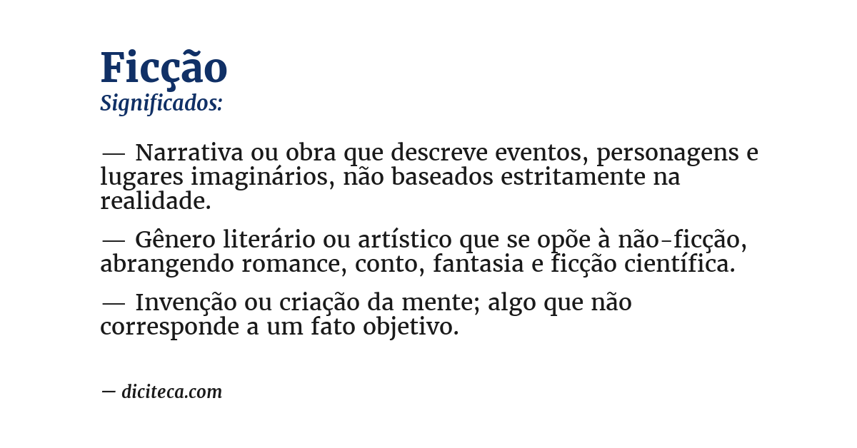 Significado de ficção
