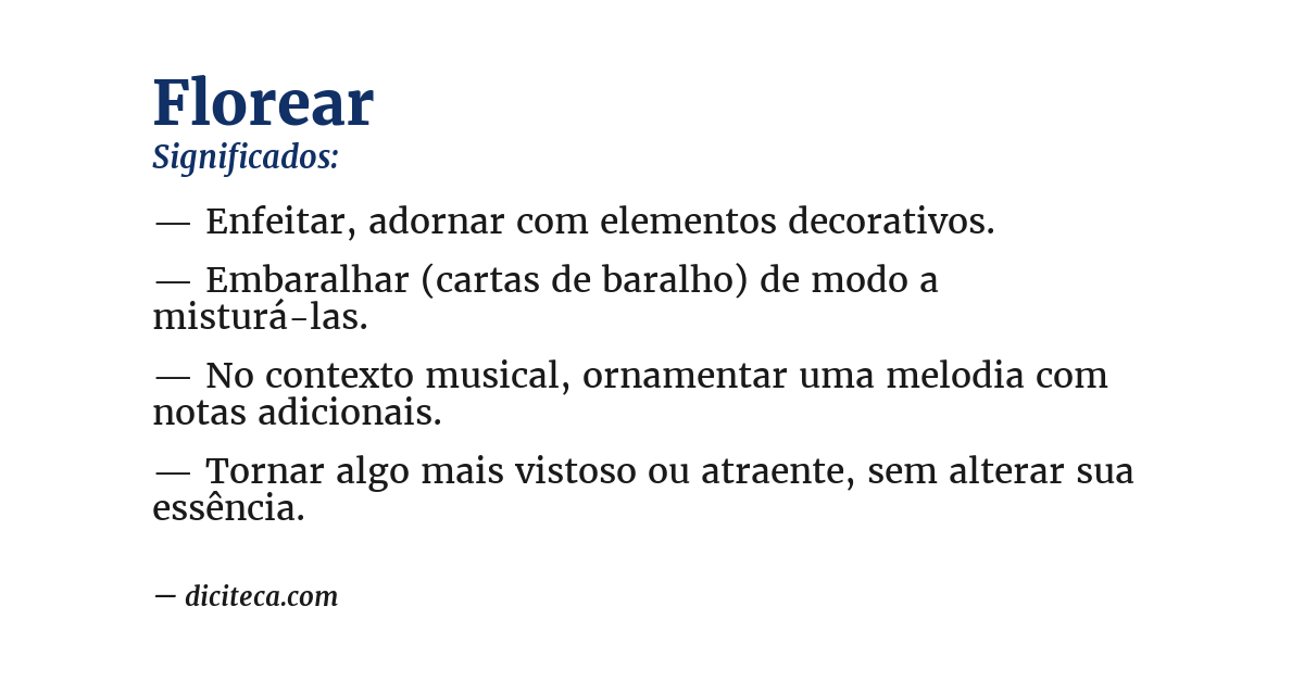 Significado de florear
