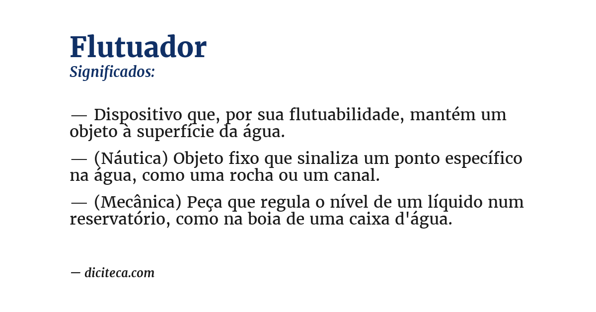 Significado de flutuador