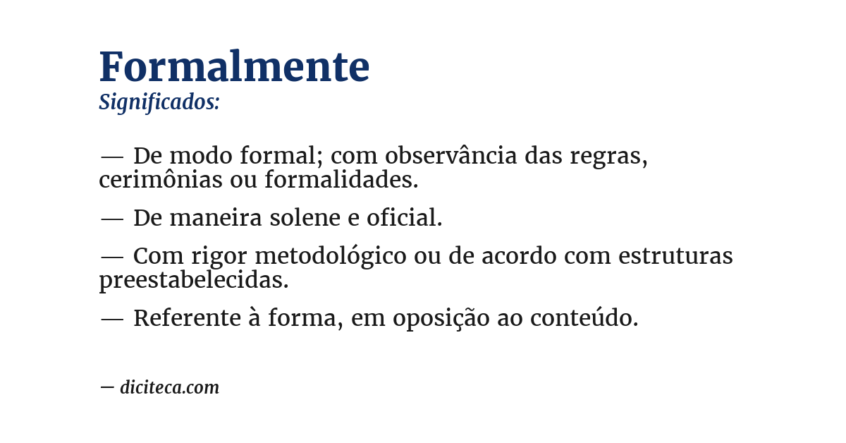 Significado de formalmente