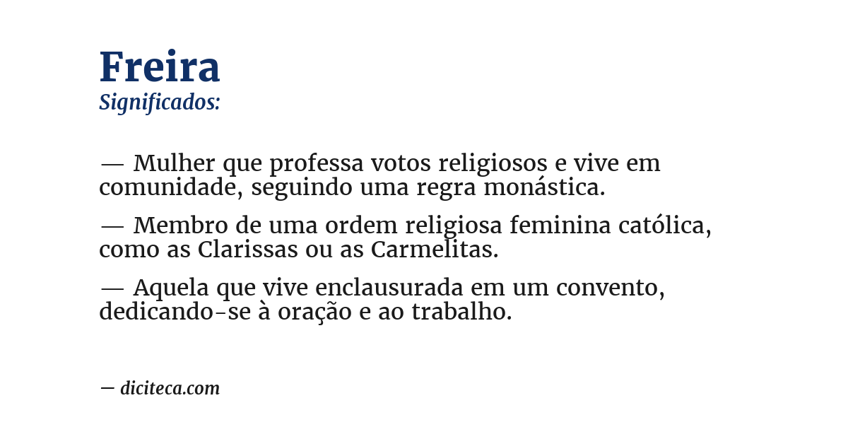 Significado de freira