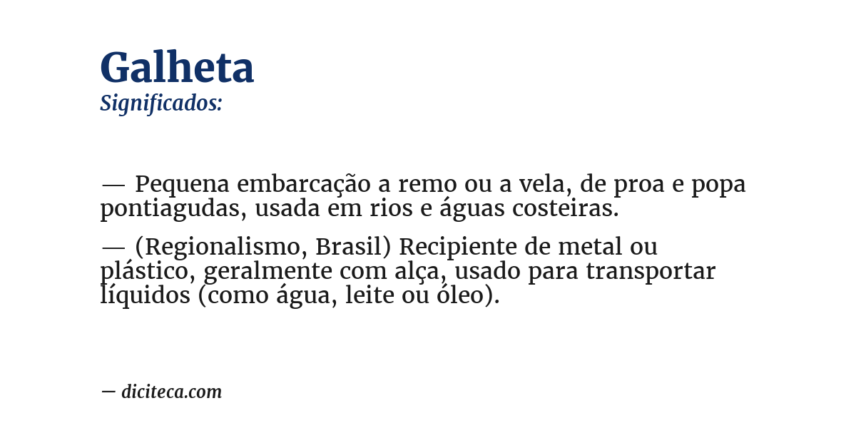 Significado de galheta