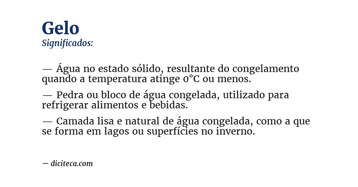 Significado de gelo