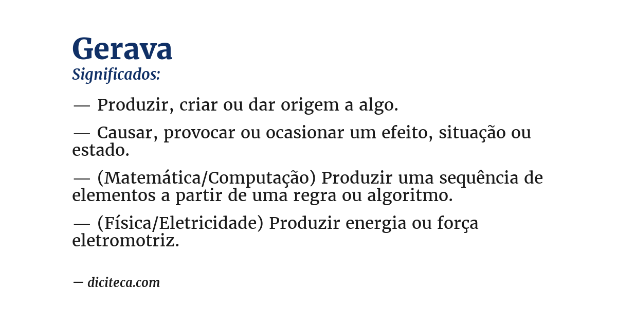 Significado de gerava