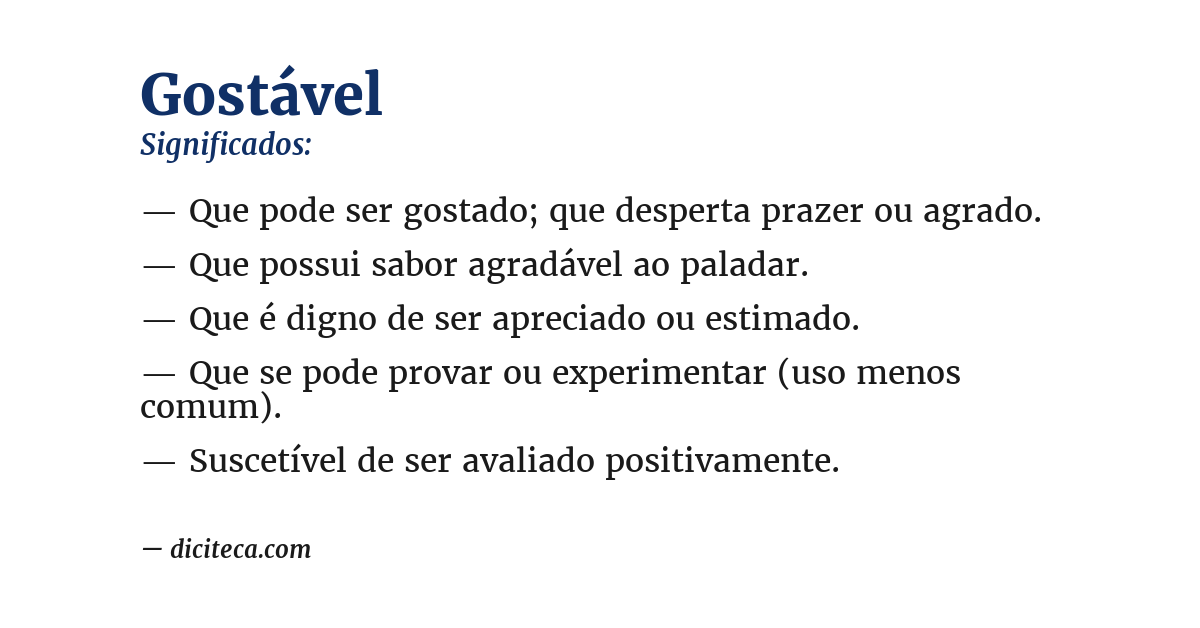Significado de gostável