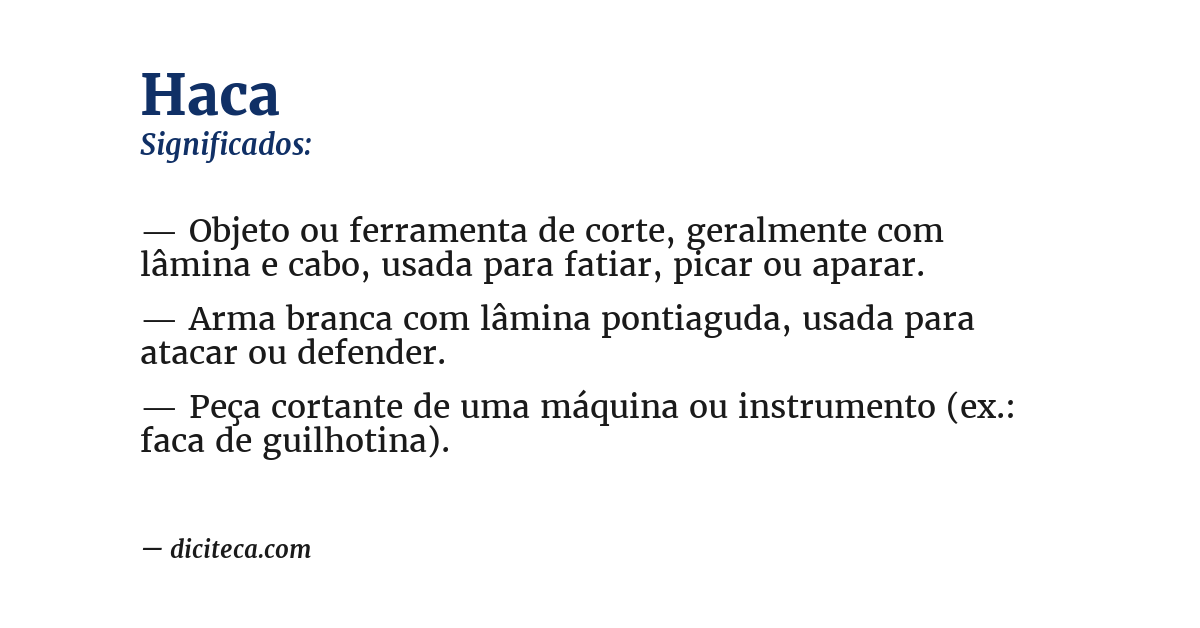 Significado de haca