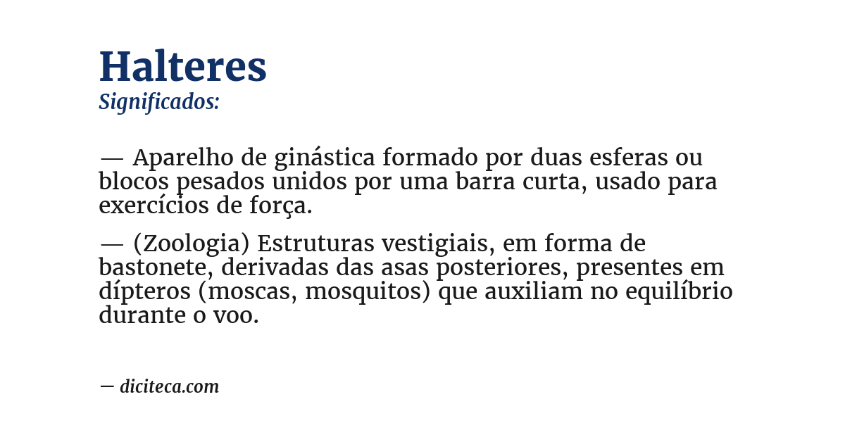 Significado de halteres