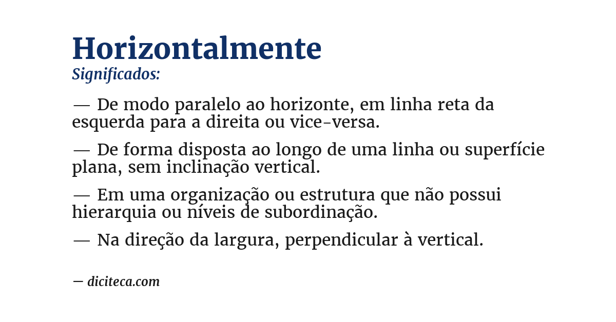Significado de horizontalmente