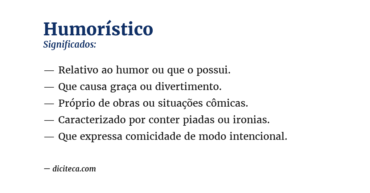 Significado de humorístico