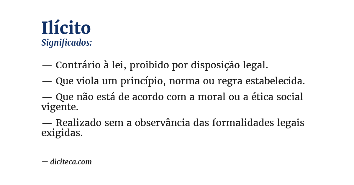 Significado de ilícito