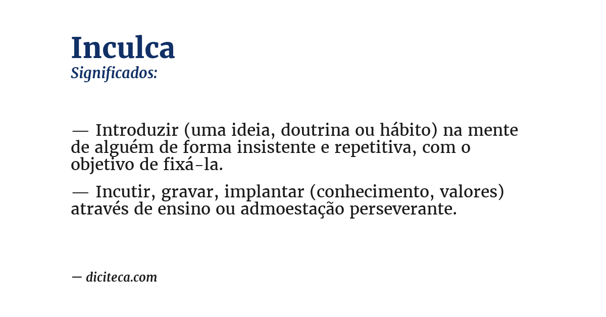 Significado de inculca