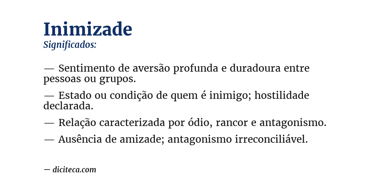 Significado de inimizade