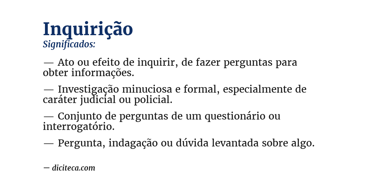 Significado de inquirição