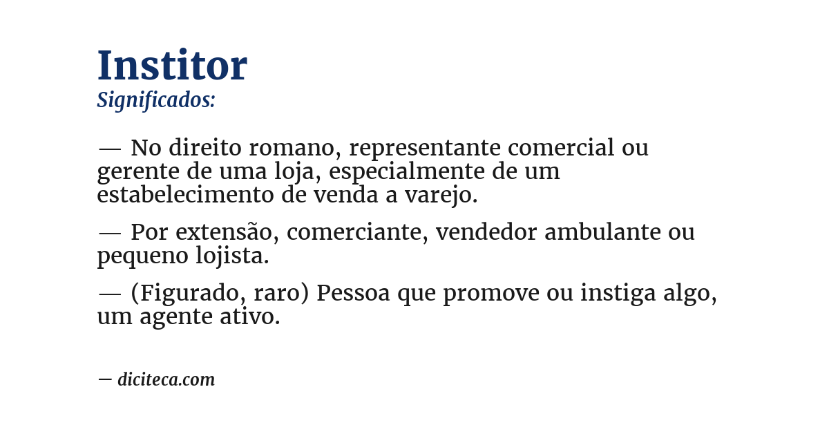 Significado de institor