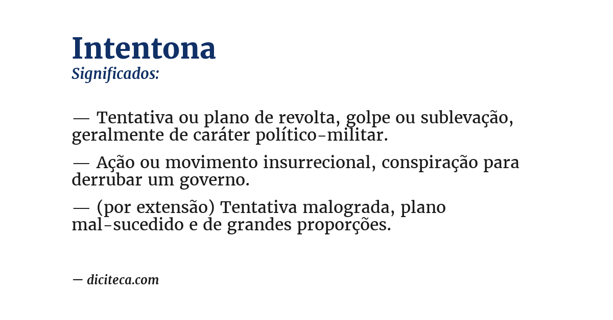 Significado de intentona