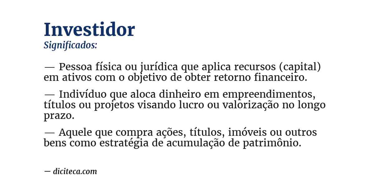 Significado de investidor
