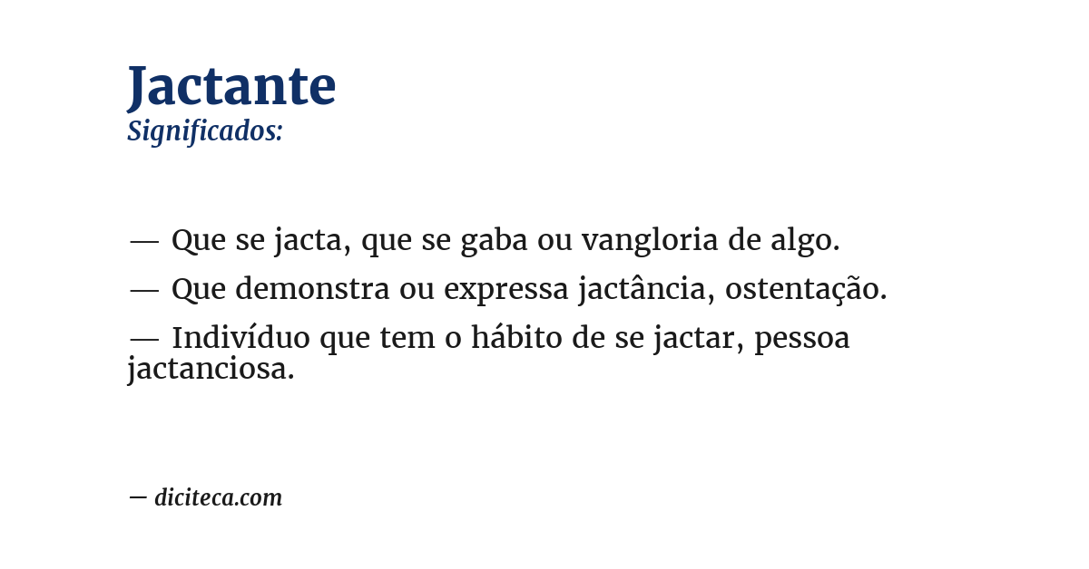 Significado de jactante