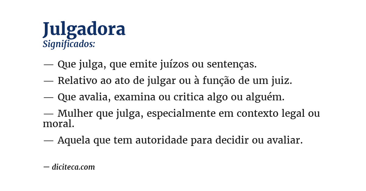 Significado de julgadora