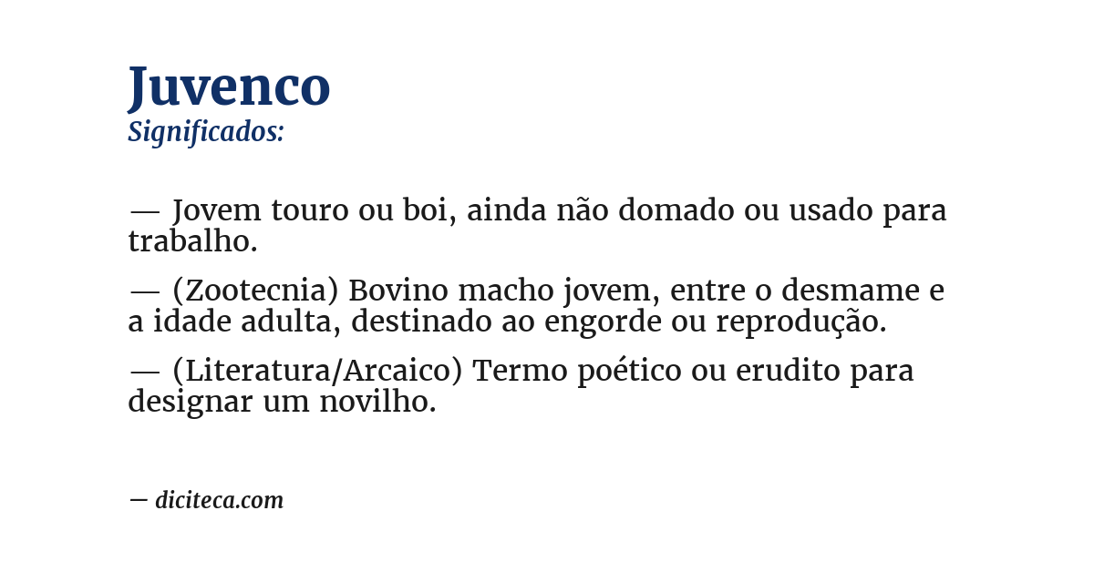 Significado de juvenco