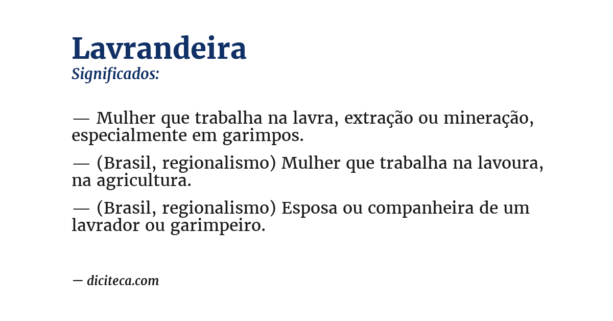 Significado de lavrandeira