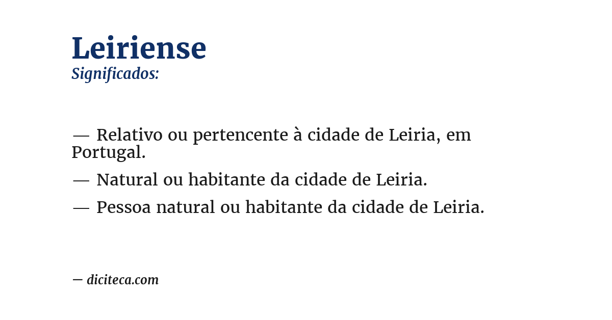 Significado de leiriense