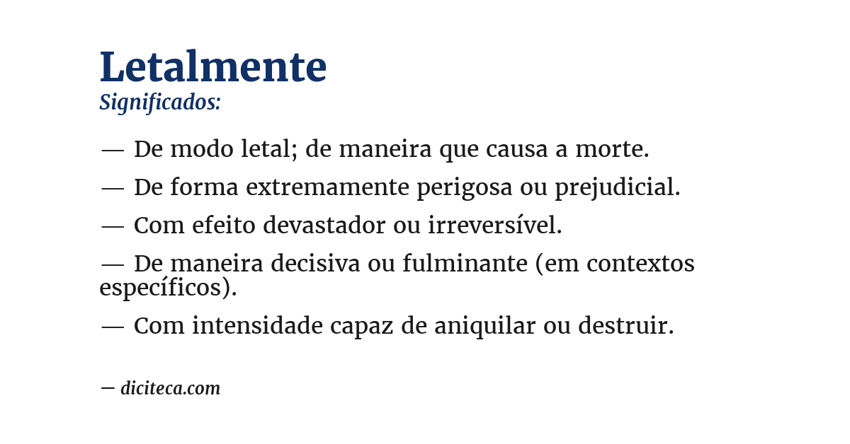 Significado de letalmente