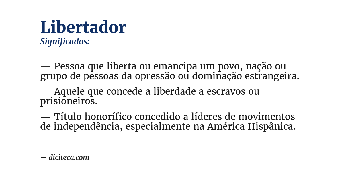 Significado de libertador