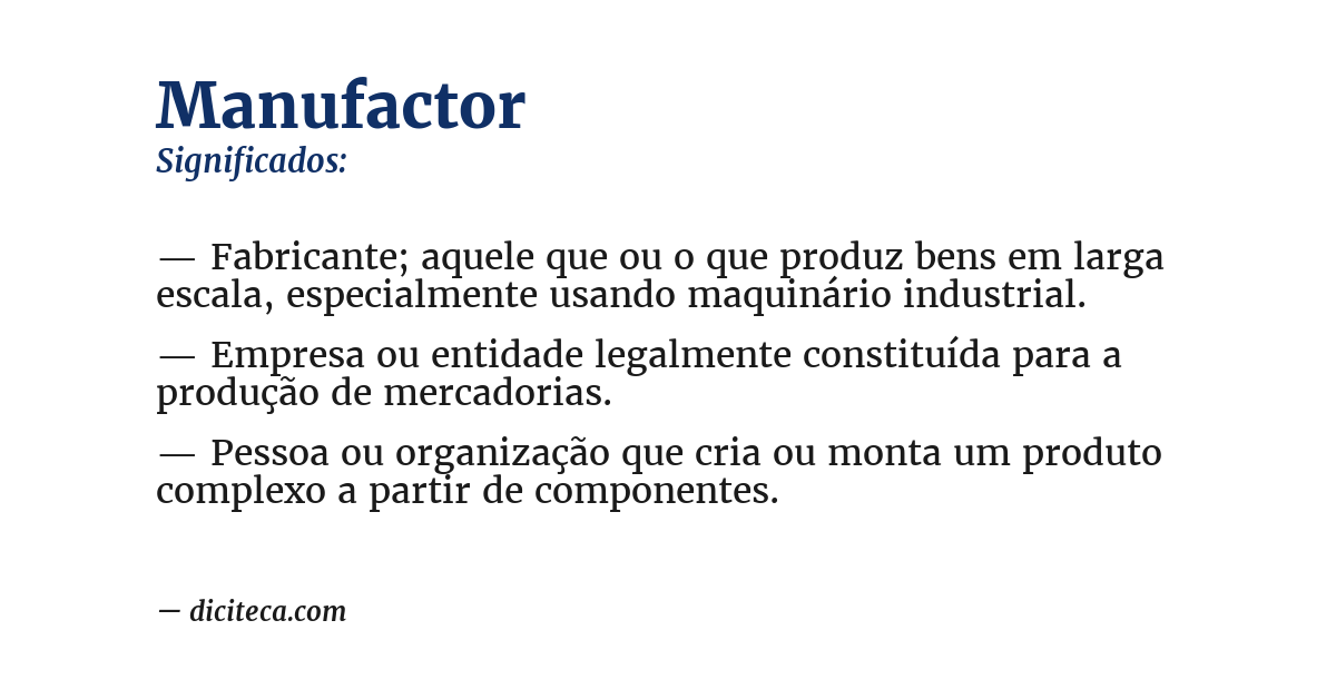 Significado de manufactor
