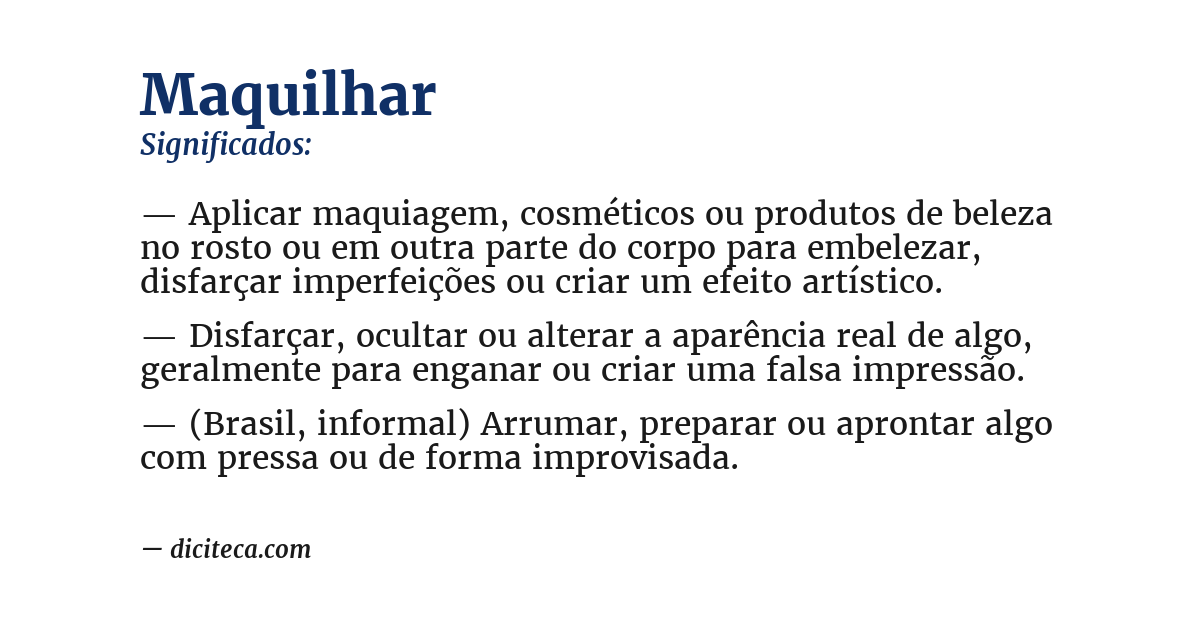 Significado de maquilhar