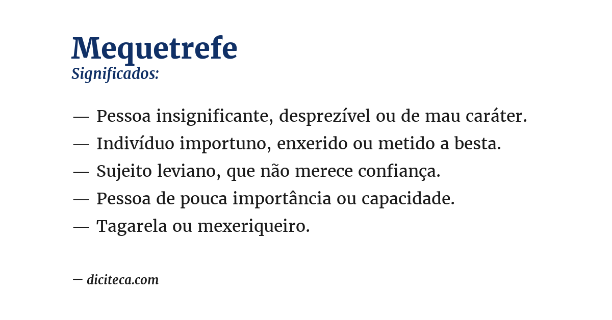Significado de mequetrefe