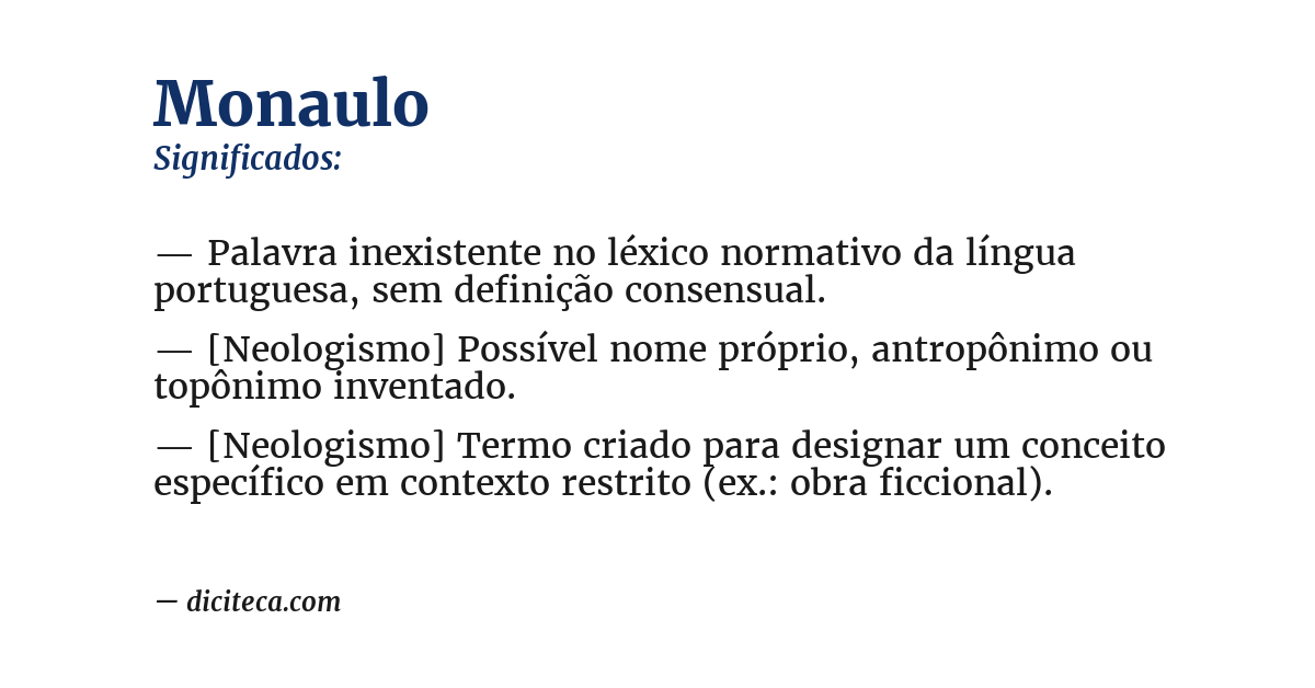 Significado de monaulo