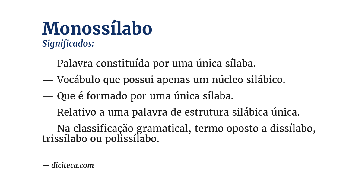 Significado de monossílabo