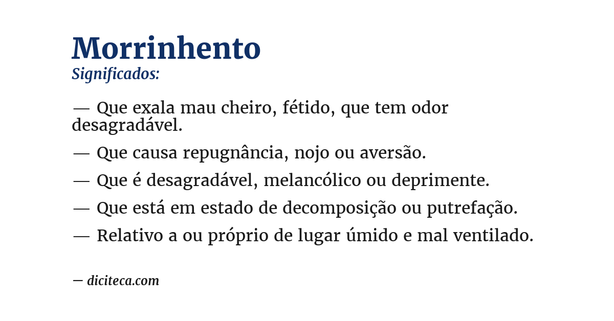 Significado de morrinhento