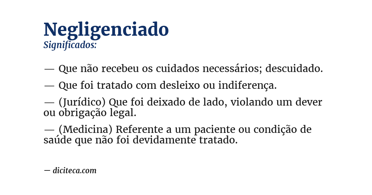 Significado de negligenciado