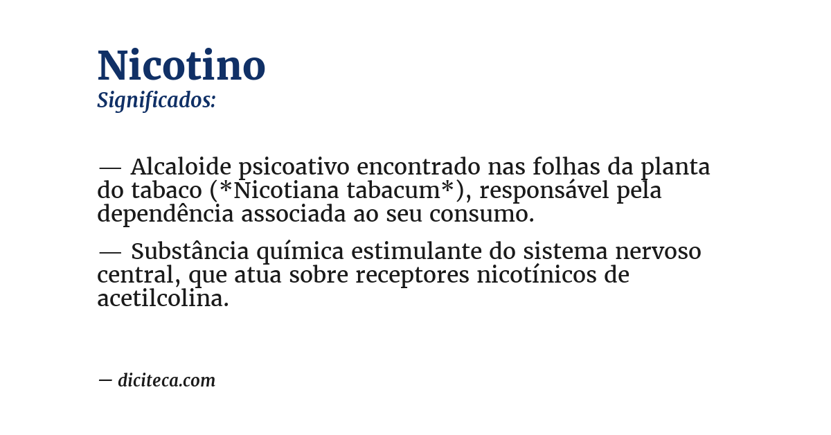Significado de nicotino