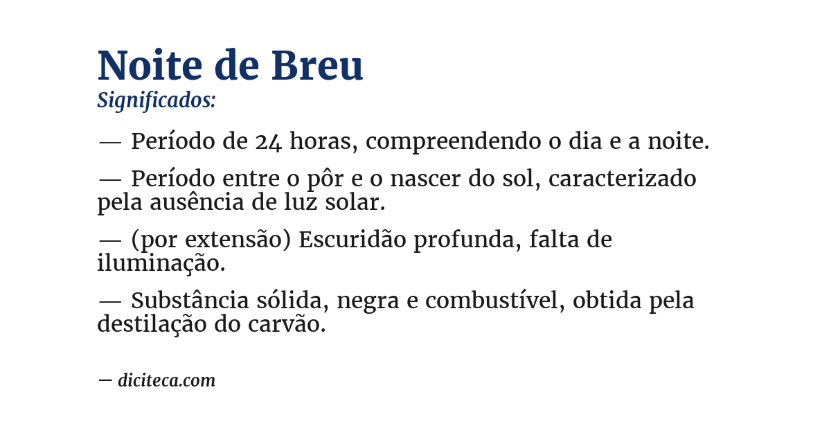 Significado de noite de breu