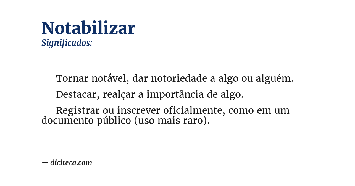 Significado de notabilizar