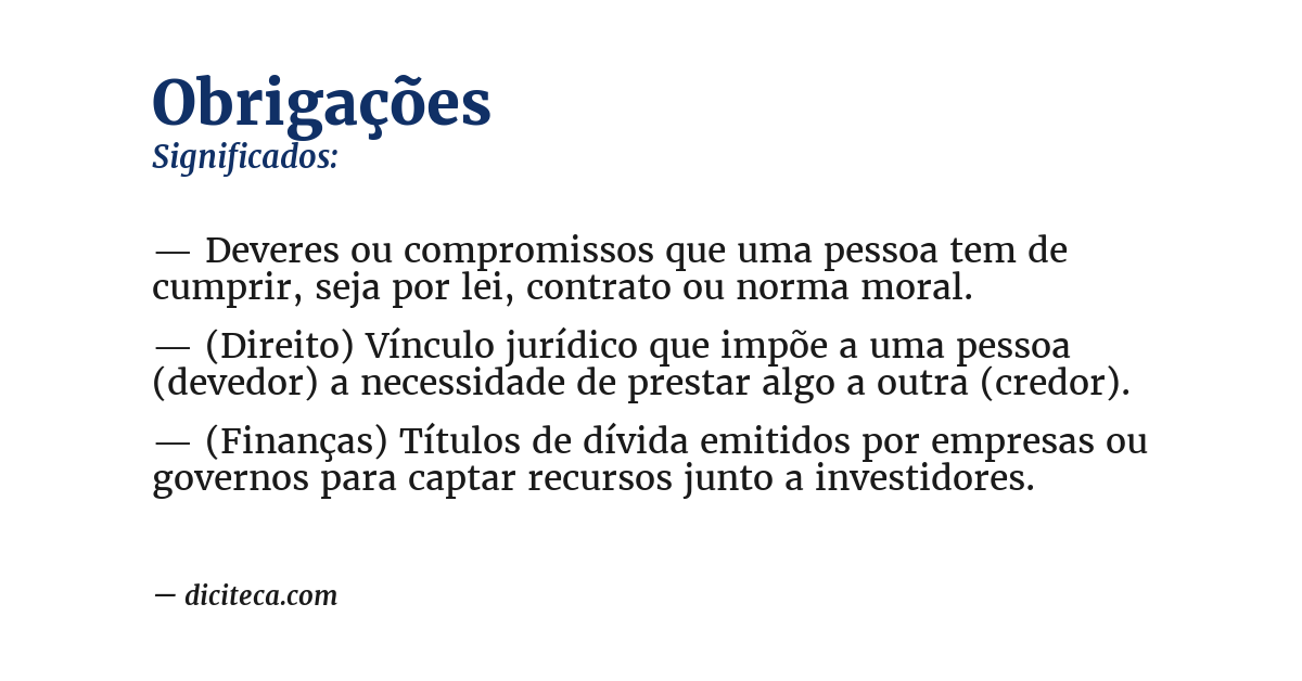Significado de obrigações