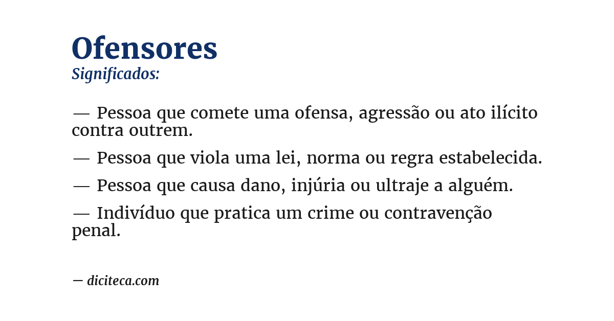 Significado de ofensores