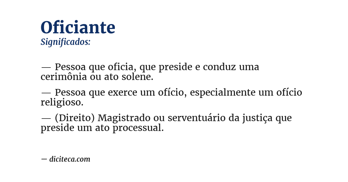 Significado de oficiante