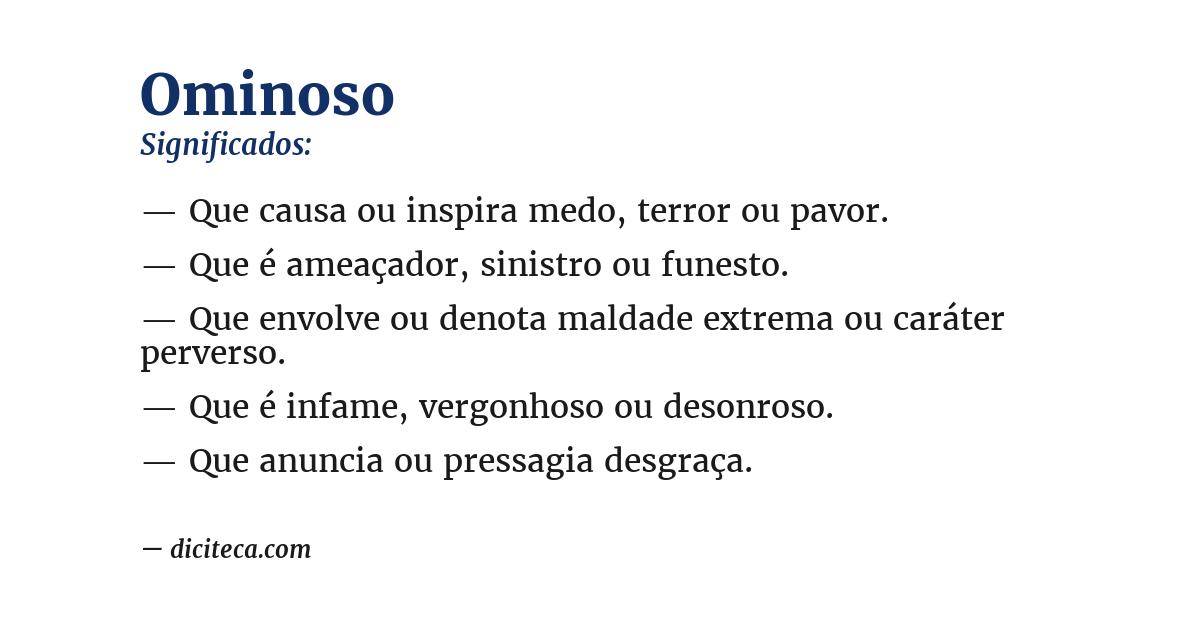 Significado de ominoso